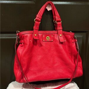Marc Jacobs Red Leather Tote Bag